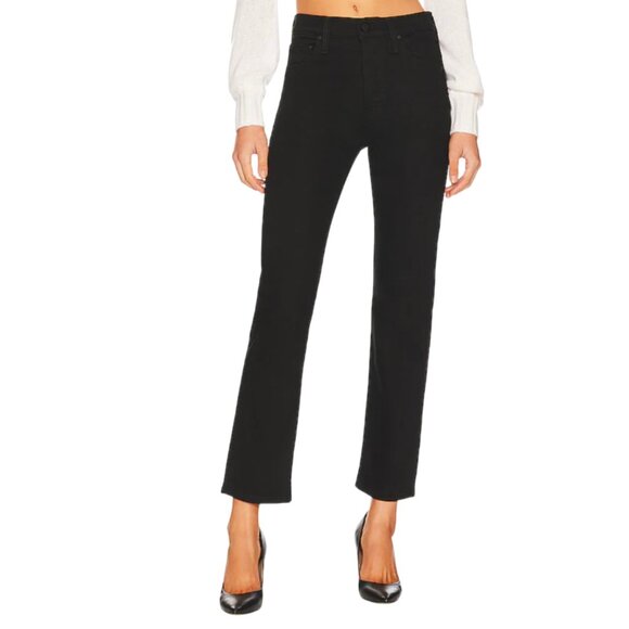 Mother the Tomcat Ankle Jeans Womens 24 Black High Rise Button Fly Straight Leg - Picture 2 of 14